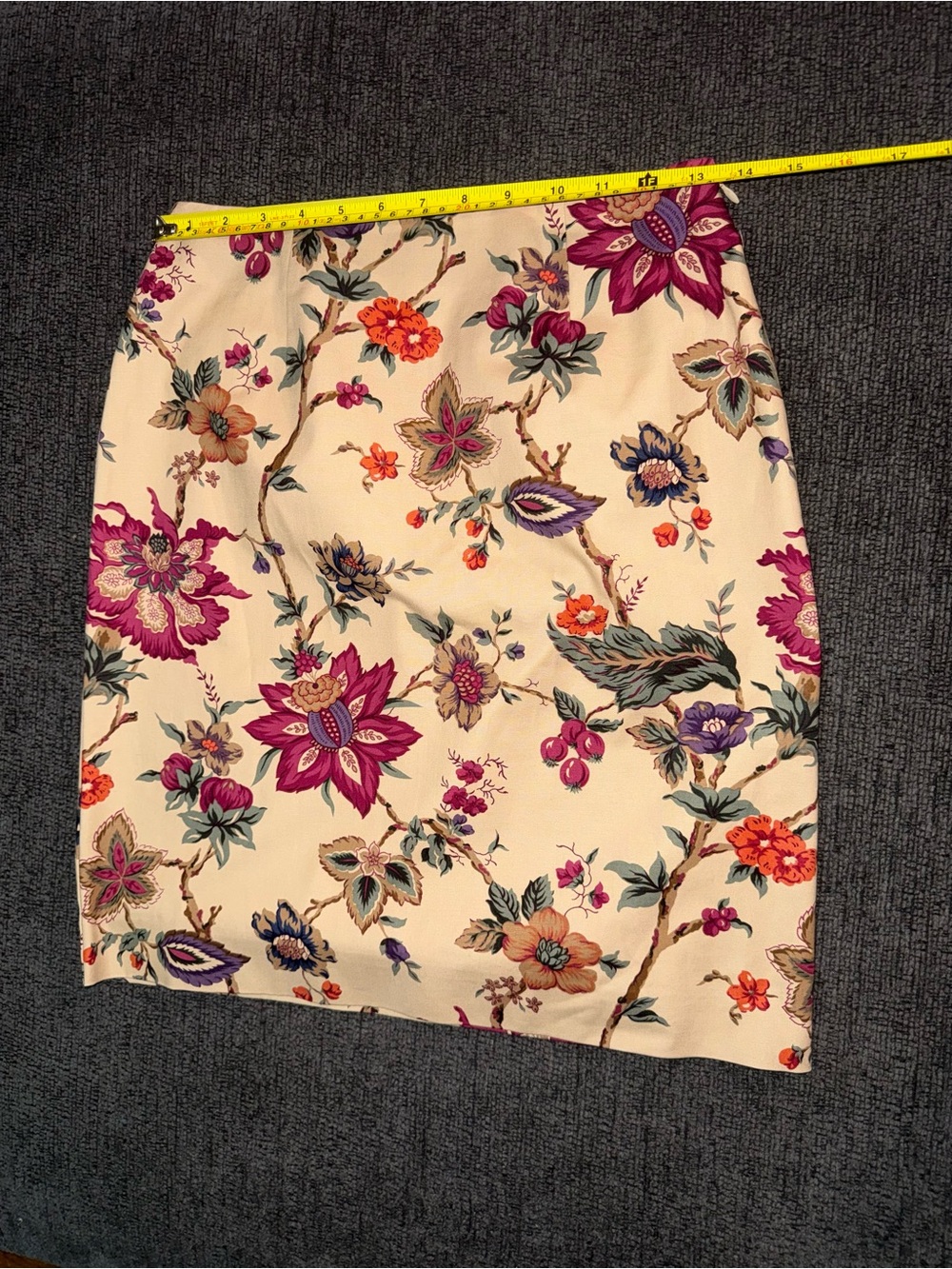 Talbots Petites Floral Skirt Size 4 Made in USA Cottagecore Botanical Cotton - Picture 6 of 8